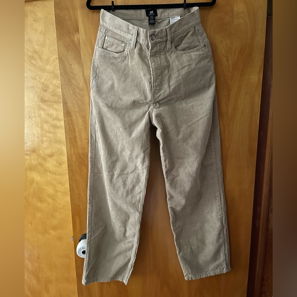 H&M Pants Hm Cream Corduroy Jeans Loose Fit Poshmark